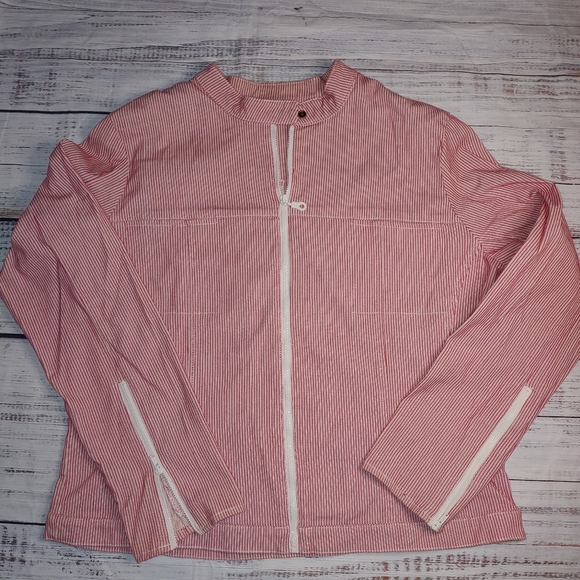 Vintage Kathy Ireland Striped Moto Jacket, XL - Picture 1 of 7